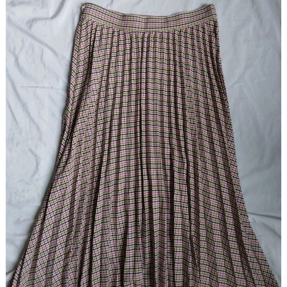 New LOFT Multi Color Plaid Pleated Skirt Preppy Academia Womens Size 4 - Picture 11 of 13